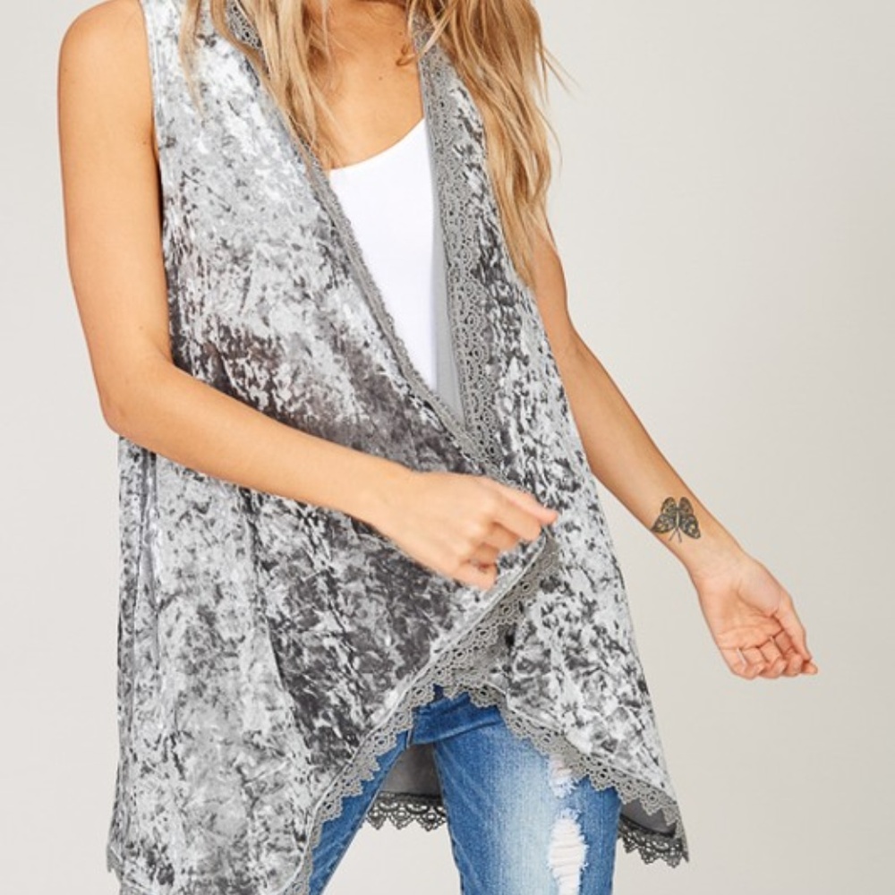 Lace & Velvet Vest